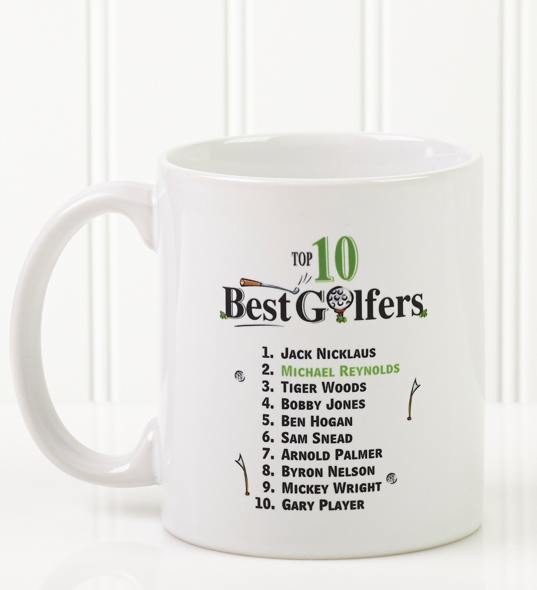 Top 10 Golfers Personalized Coffee Mug